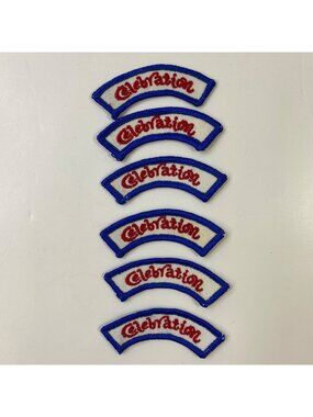 Girl Scouts Set Of 6 Vintage "Celebration" Iron-On Patches